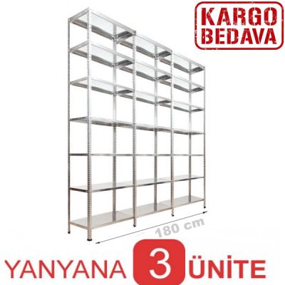 Çelik Depo Raf 43x180x250 7 Katlı