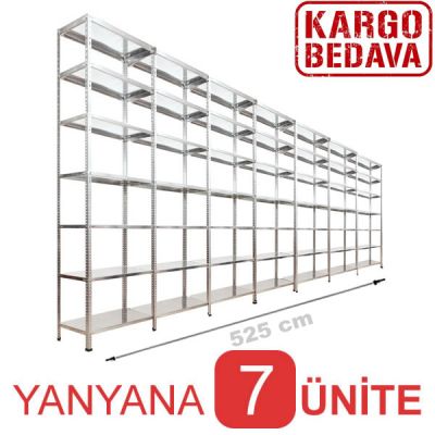 Celik Raf Sistemleri 43x525x250 7 Katlı