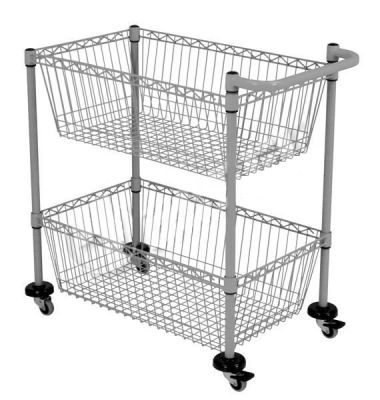 Stainless Wire Linen Trolley With 2 Layers